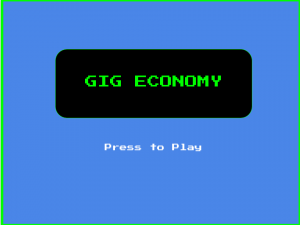 Gig Economy retro game play button
