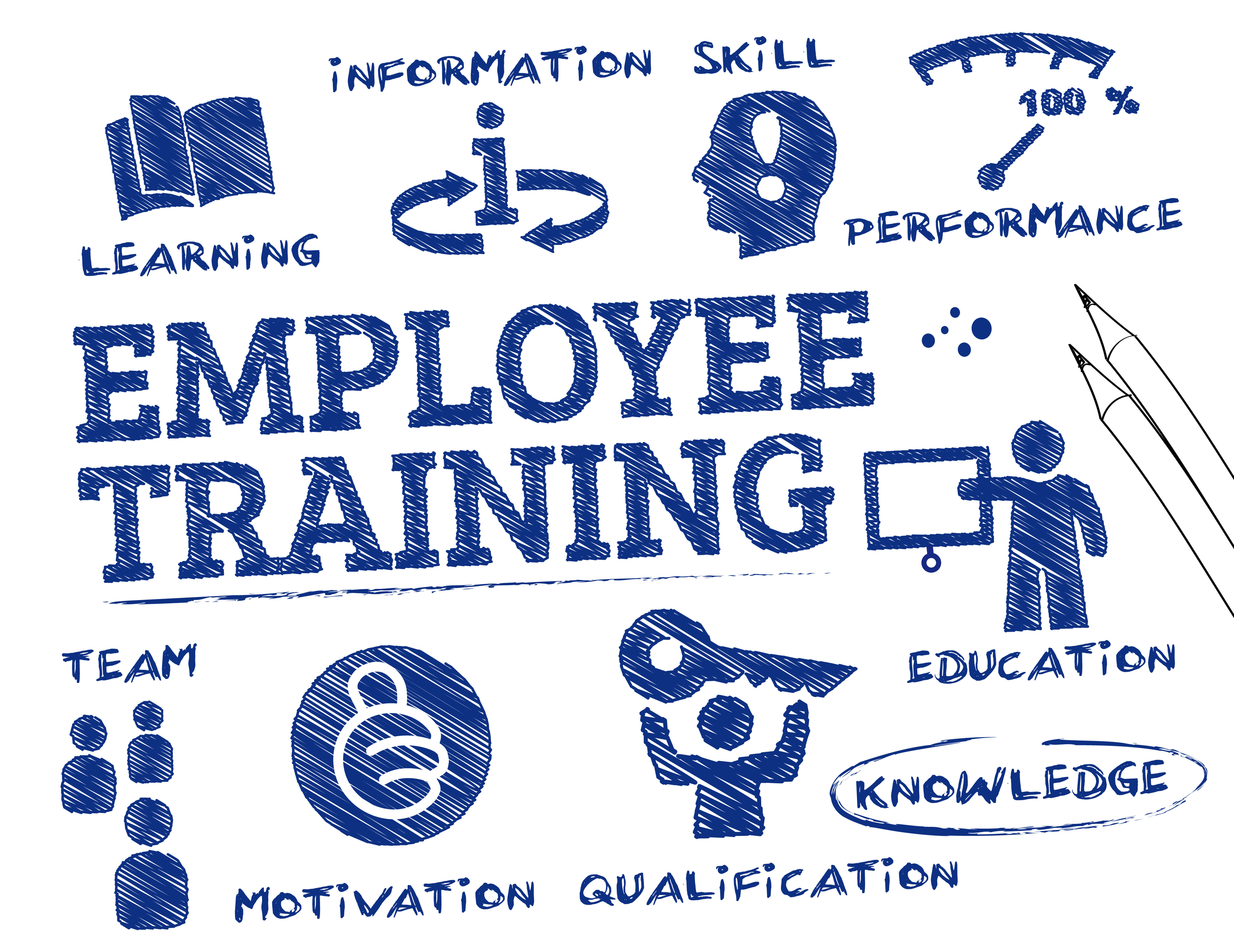 employee engagement - training word image with keywords and icons